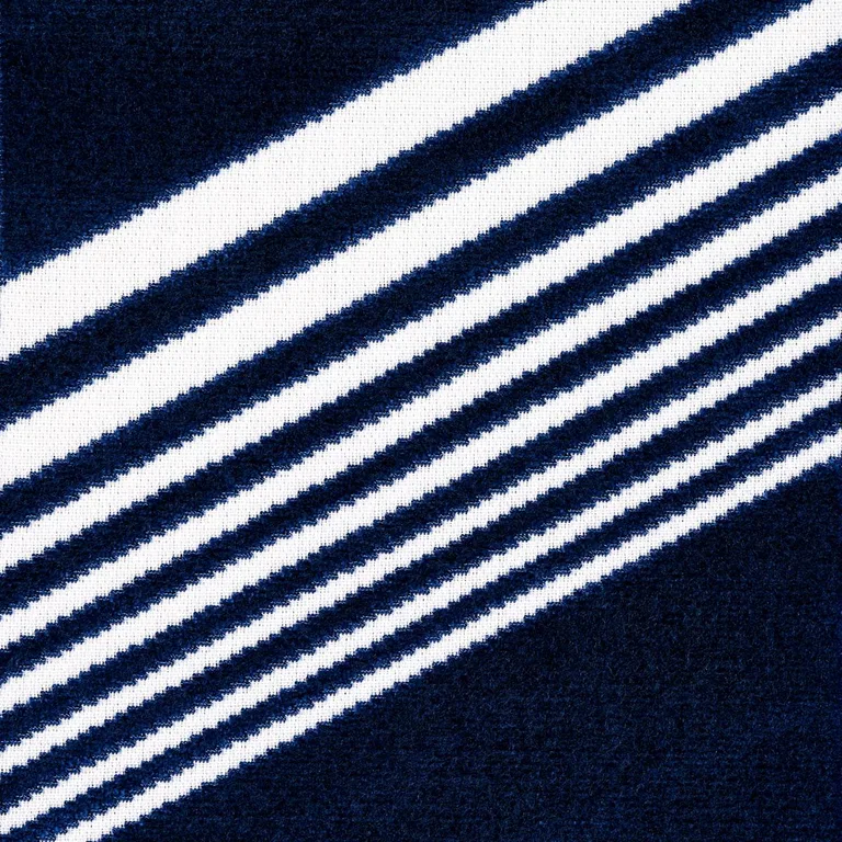 Schumacher 81571 Jessie Cut Velvet Navy & White fabric swatch