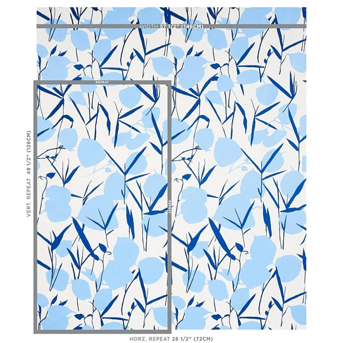 Schumacher 178852 Joan Blue fabric swatch