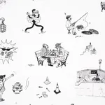Schumacher 182331 Joana Avillez's Street Scenes Black & White fabric swatch