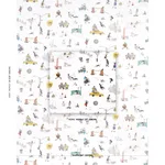 Schumacher 182332 Joana Avillez's Street Scenes Multicolor On White fabric swatch