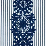 Schumacher 81541 Joelle Stripe Blue fabric swatch