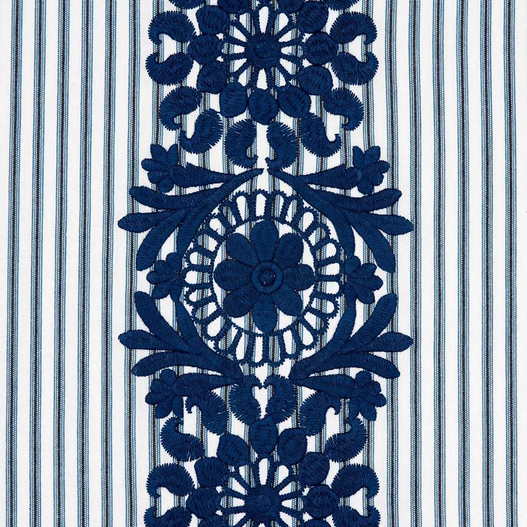 Schumacher 81541 Joelle Stripe Blue fabric swatch