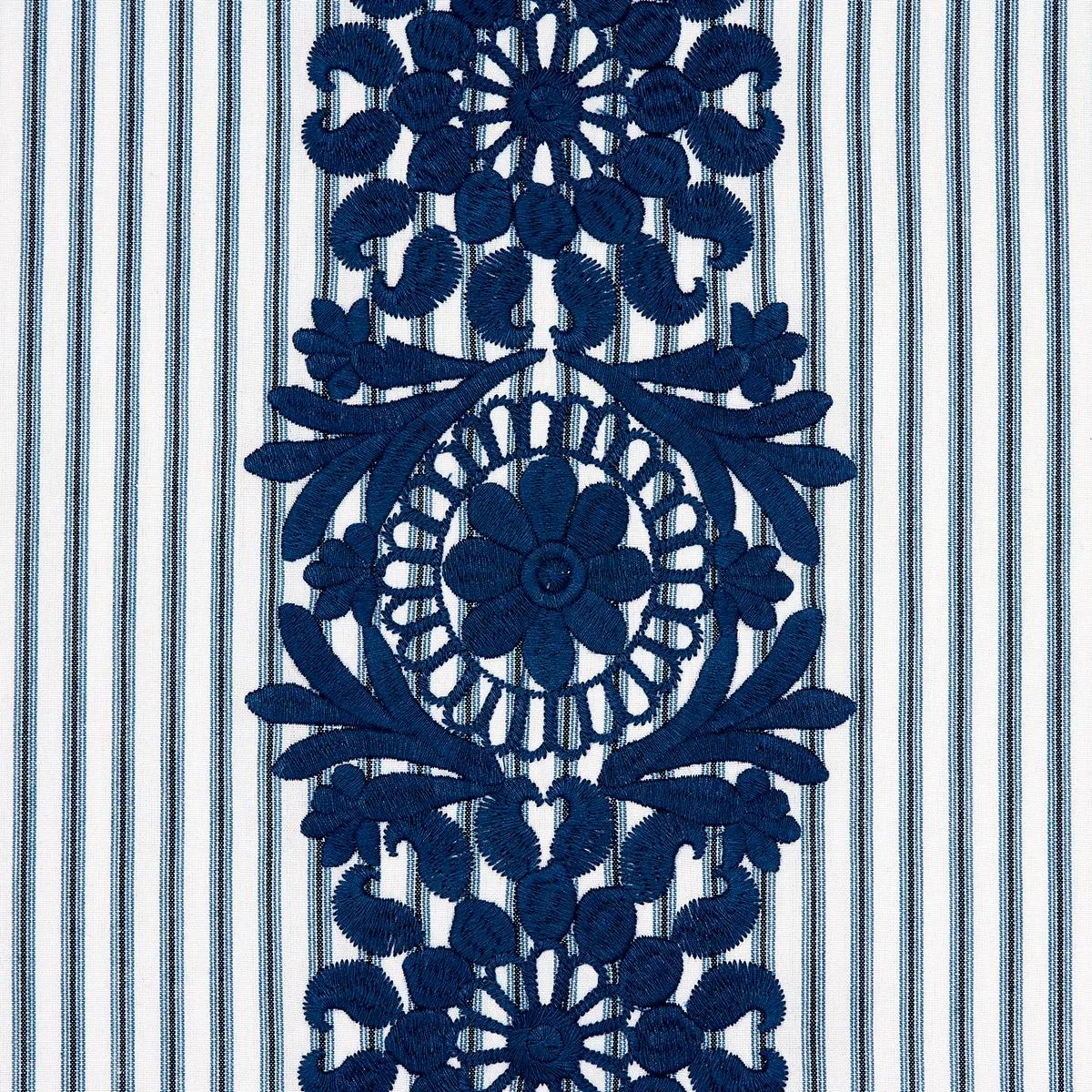 Schumacher 81541 Joelle Stripe Blue fabric swatch