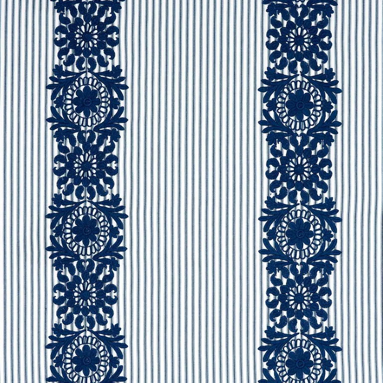 Schumacher 81541 Joelle Stripe Blue fabric swatch