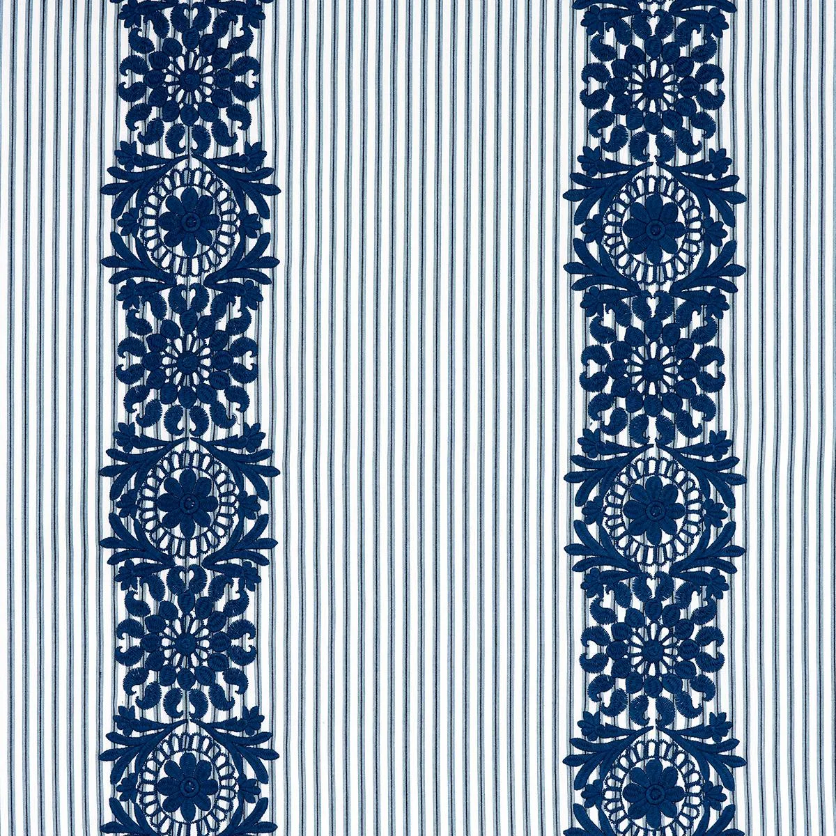 Schumacher 81541 Joelle Stripe Blue fabric swatch