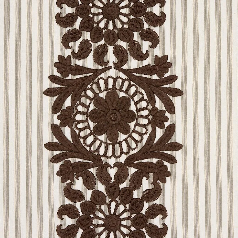 Schumacher 81540 Joelle Stripe Chocolate fabric swatch