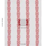 Schumacher 81542 Joelle Stripe Red On Black fabric swatch