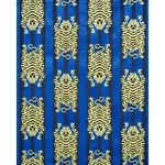 Schumacher 77234 Jokhang Tiger Velvet Blue fabric swatch
