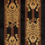 Schumacher 77232 Jokhang Tiger Velvet Brown & Black fabric swatch
