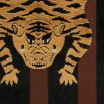 Schumacher 77232 Jokhang Tiger Velvet Brown & Black fabric swatch