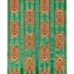 Schumacher 77233 Jokhang Tiger Velvet Green fabric swatch