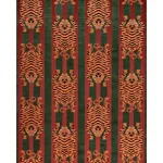 Schumacher 77235 Jokhang Tiger Velvet Red & Green fabric swatch
