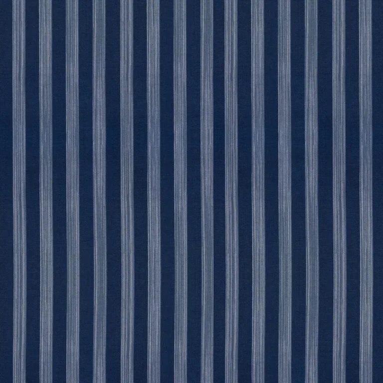 Schumacher 87262 Jonah Stripe Indigo fabric swatch