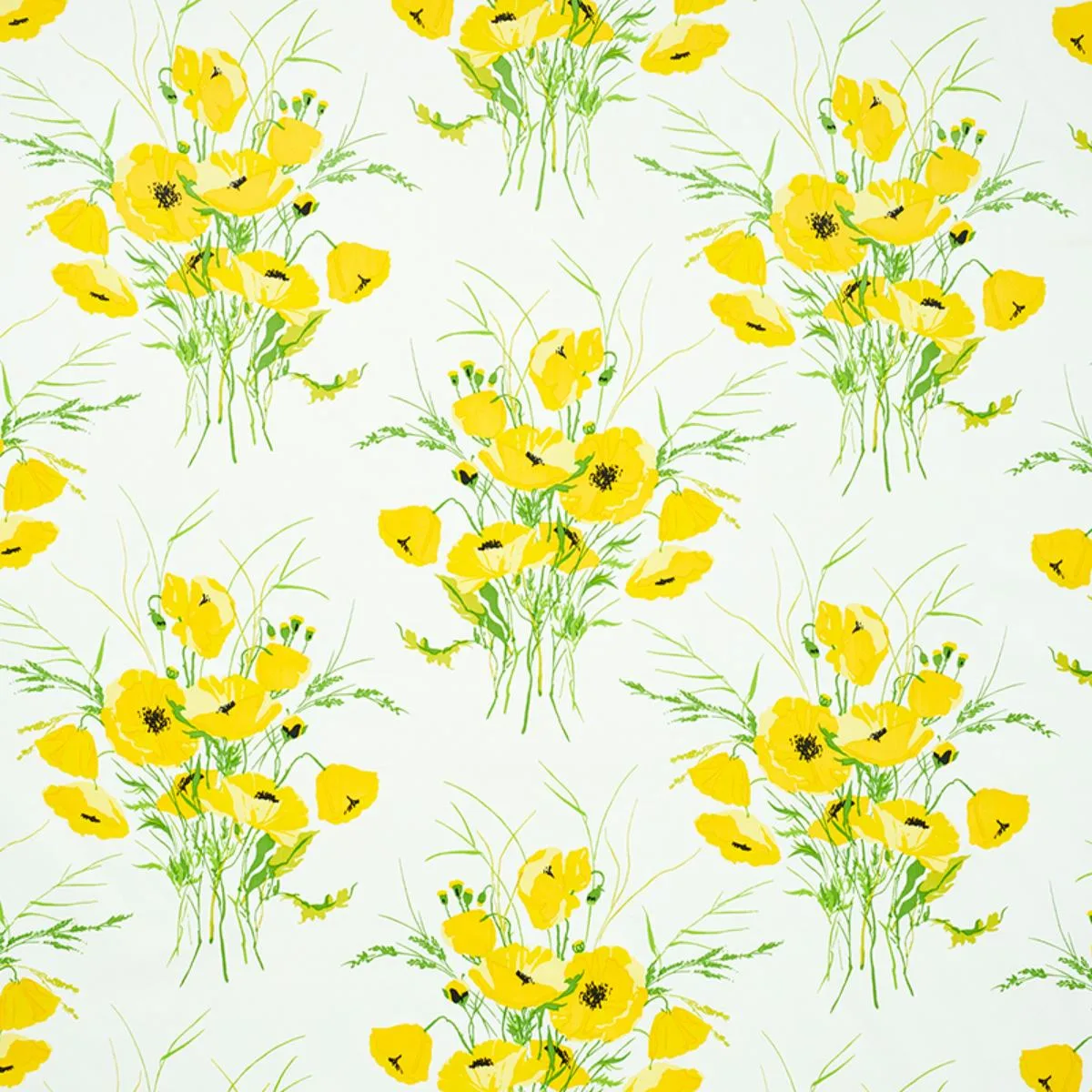 Schumacher 179060 Joni Chintz Yellow fabric swatch