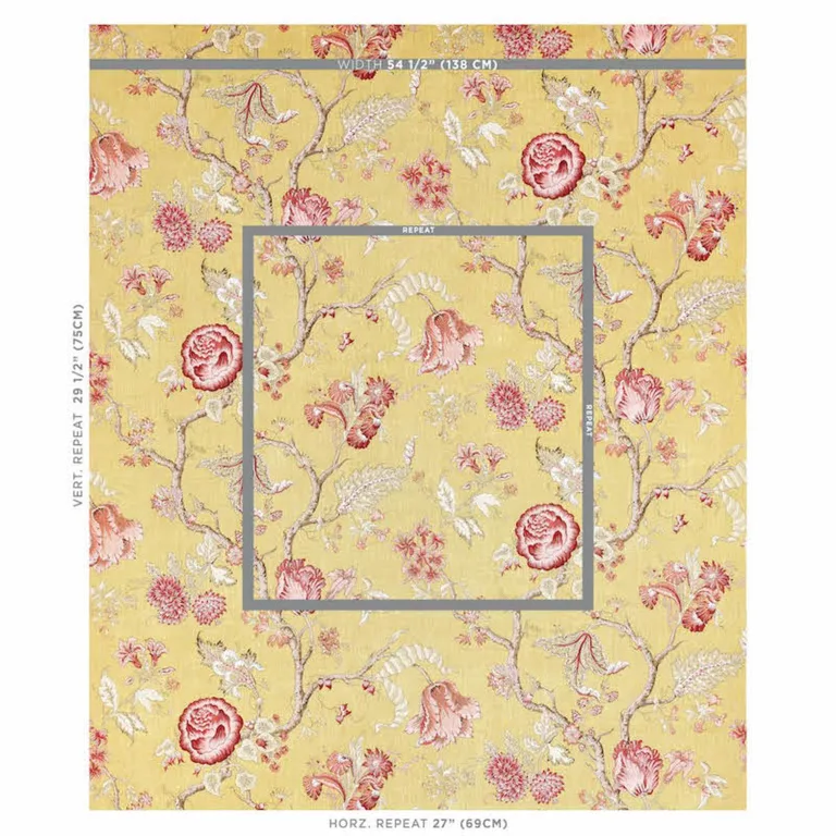 Schumacher 179650 Josephine Ochre fabric swatch