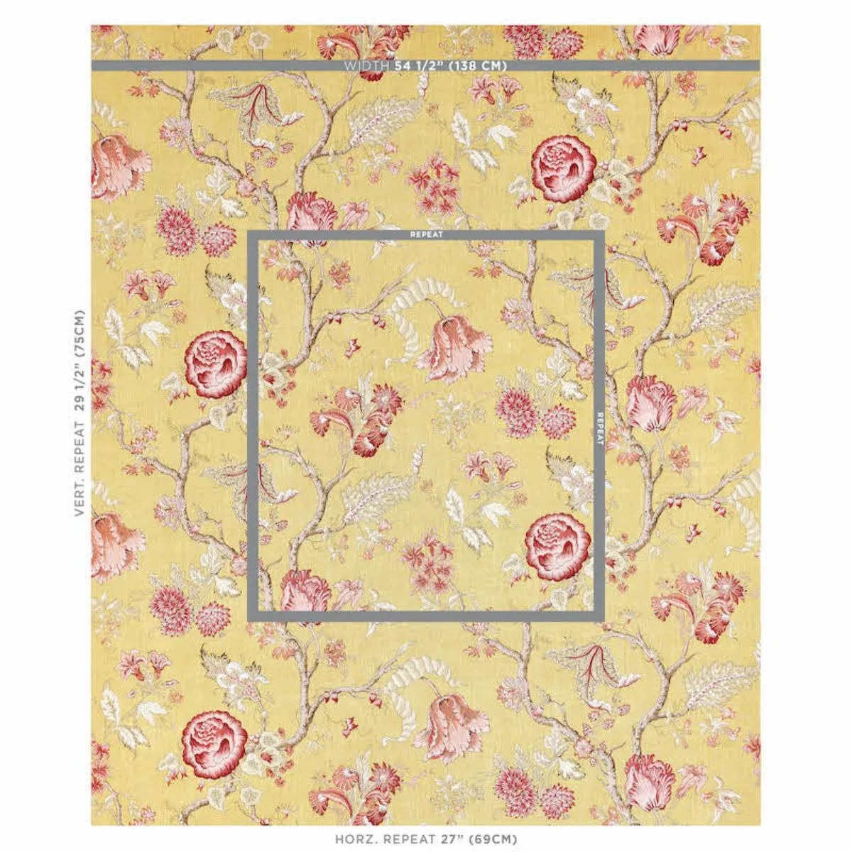 Schumacher 179650 Josephine Ochre fabric swatch