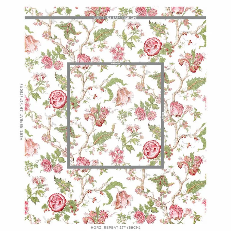 Schumacher 179651 Josephine Pink fabric swatch