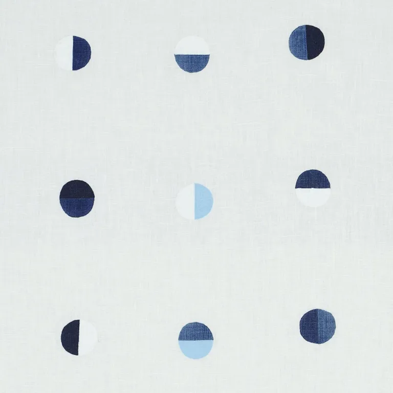 Schumacher 74041 Joshua Tree Hand Block Print Blue Moons fabric swatch