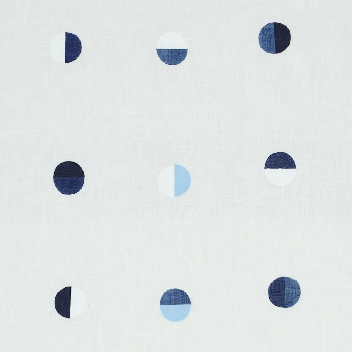 Schumacher 74041 Joshua Tree Hand Block Print Blue Moons fabric swatch
