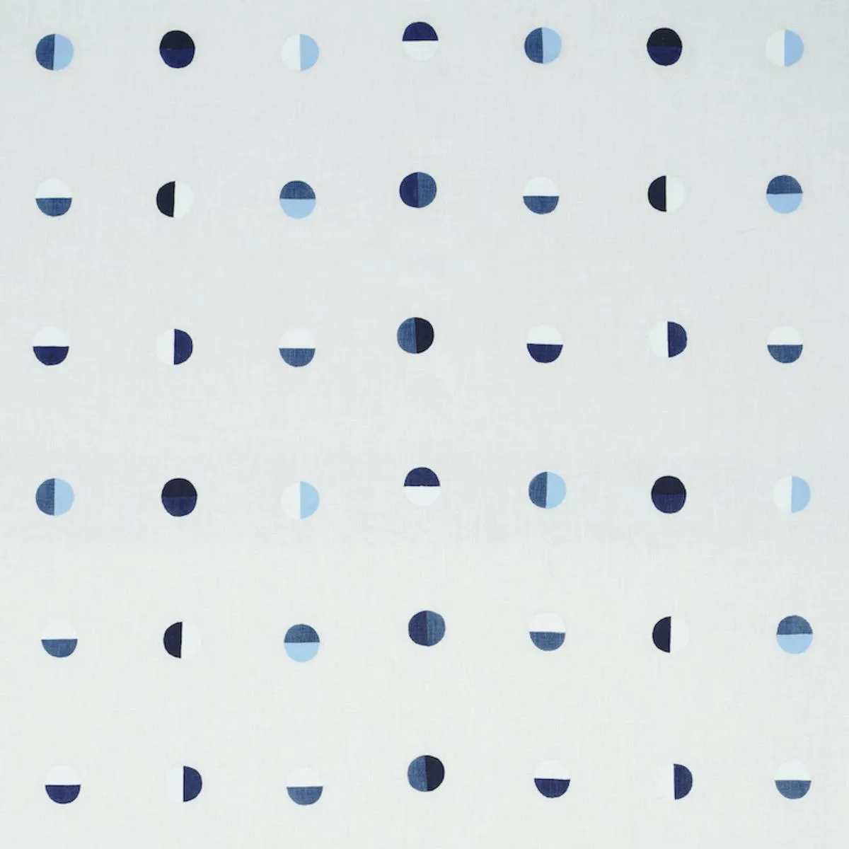 Schumacher 74041 Joshua Tree Hand Block Print Blue Moons fabric swatch