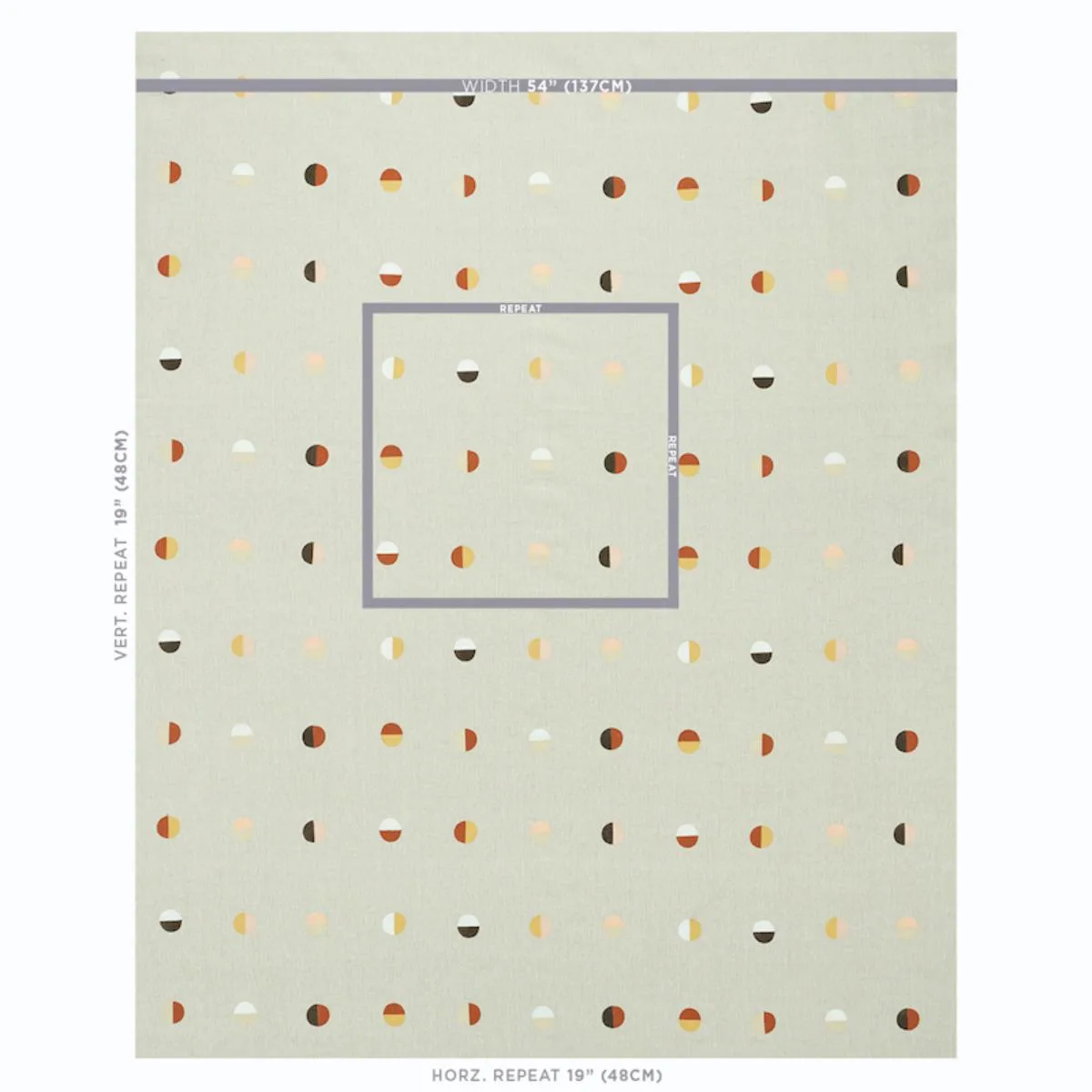 Schumacher 74043 Joshua Tree Hand Block Print Desert Moons fabric swatch