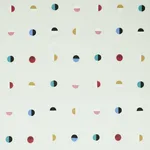 Schumacher 74042 Joshua Tree Hand Block Print Multi Moons On Ivory fabric swatch