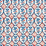 Schumacher 180600 Josiane Floral Rouge & Navy fabric swatch