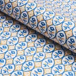 Schumacher 180601 Josiane Floral Yellow & Blue fabric swatch