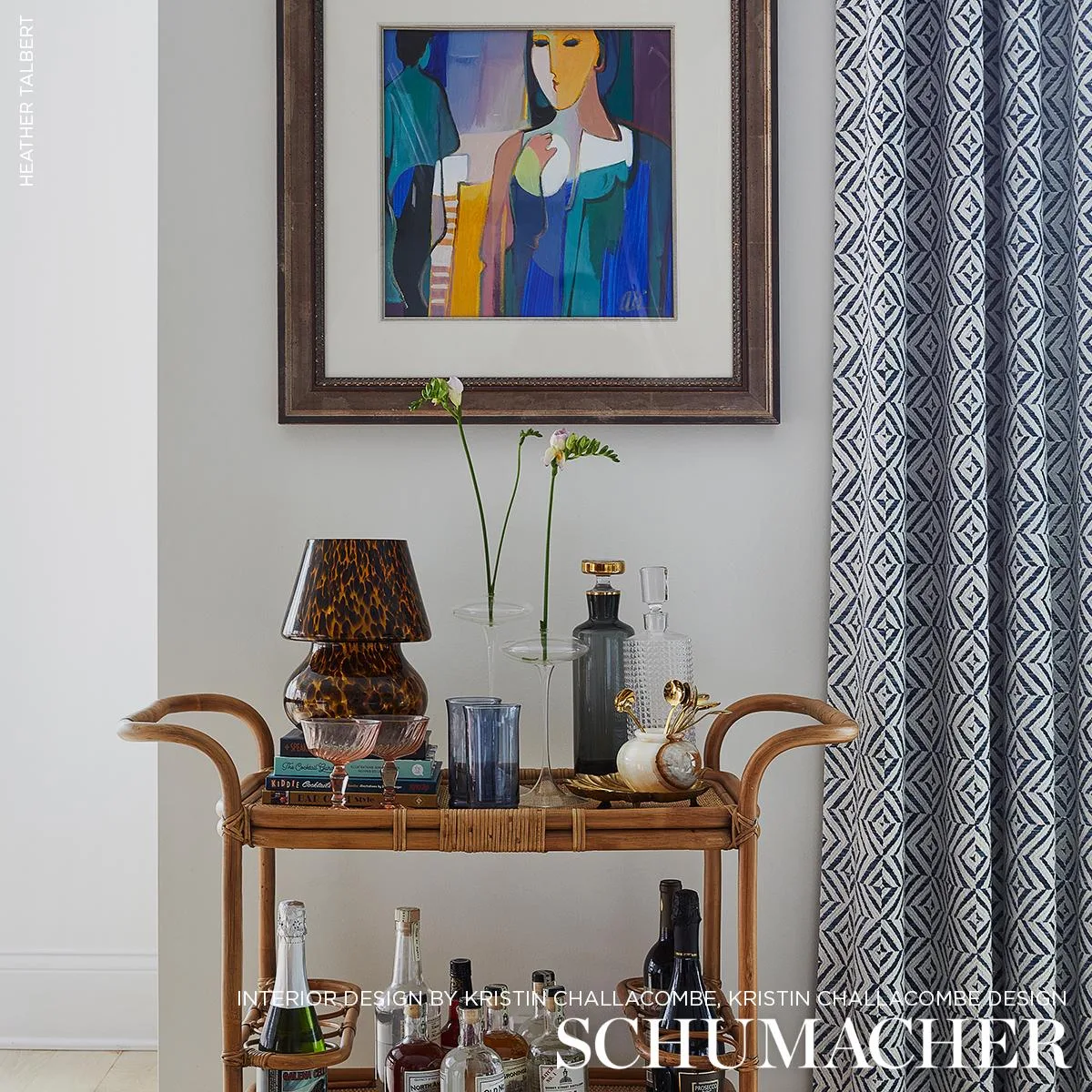 Schumacher 72151 Jubilee Blue fabric swatch