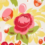 Schumacher 177531 Juin Poppy & Yellow fabric swatch