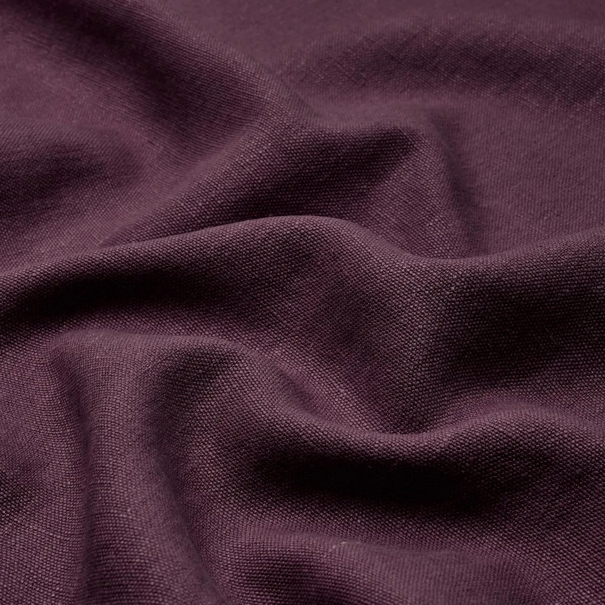 Schumacher 84911 Jumi Stonewashed Linen Aubergine fabric swatch