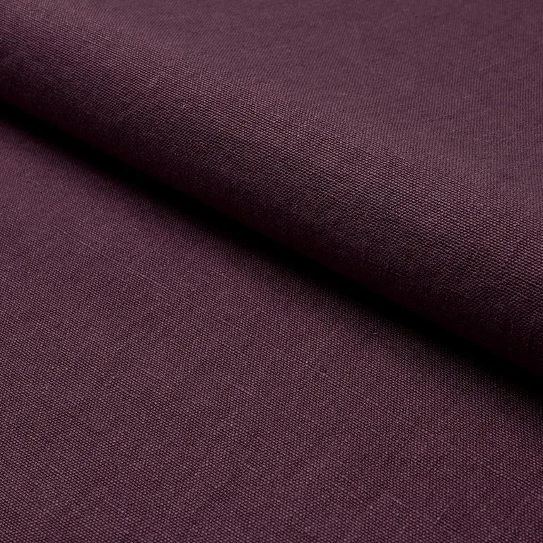 Schumacher 84911 Jumi Stonewashed Linen Aubergine fabric swatch