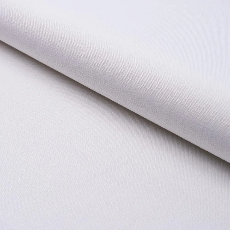 Schumacher 84902 Jumi Stonewashed Linen White fabric swatch