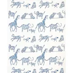 Schumacher 66250 Jungle Jubilee Blueberry fabric swatch