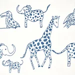 Schumacher 66250 Jungle Jubilee Blueberry fabric swatch