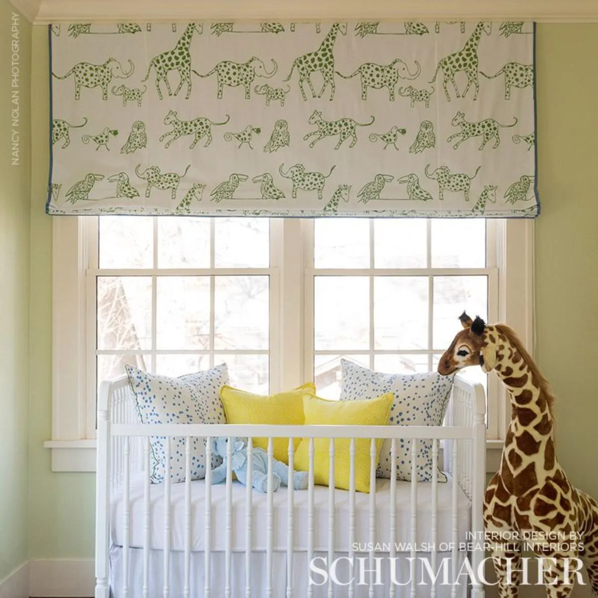 Schumacher 66252 Jungle Jubilee Leaf fabric swatch