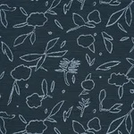 Schumacher 85871 Jungle Vine Dark Blue fabric swatch