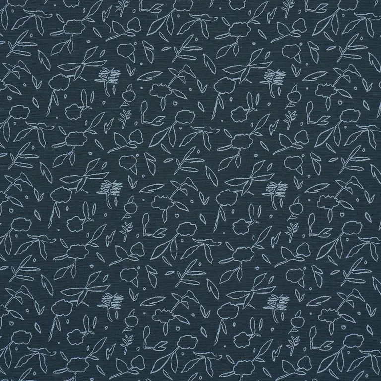 Schumacher 85871 Jungle Vine Dark Blue fabric swatch