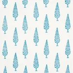 Schumacher 178510 Juniper Block Print Blue fabric swatch