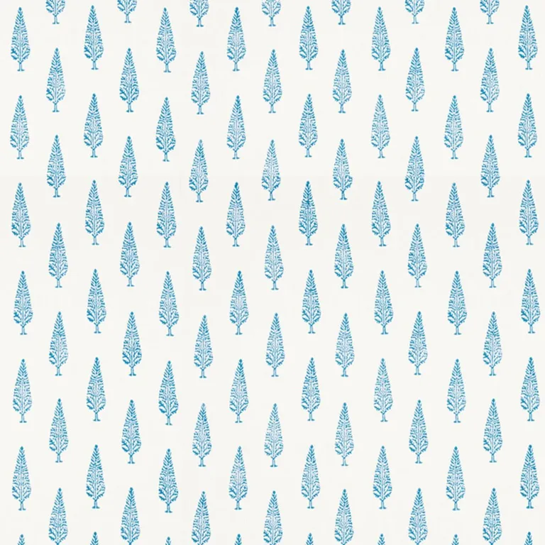 Schumacher 178510 Juniper Block Print Blue fabric swatch
