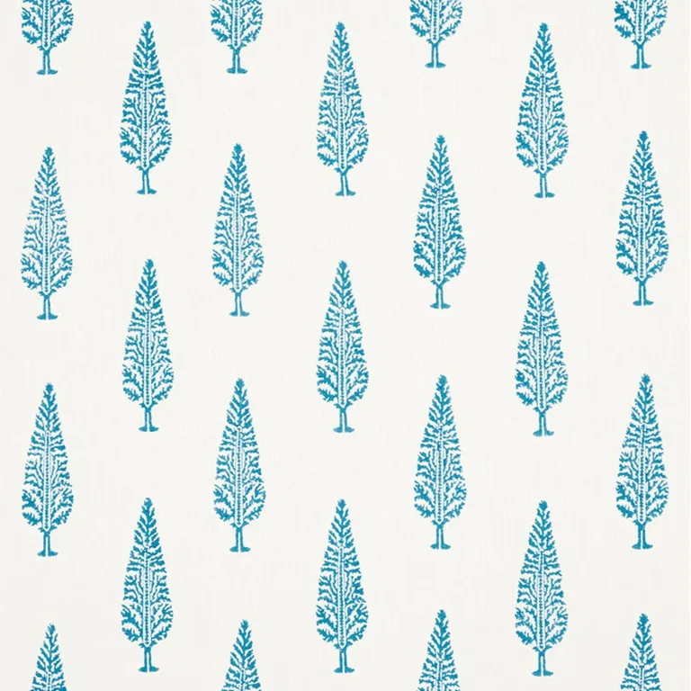 Schumacher 178510 Juniper Block Print Blue fabric swatch