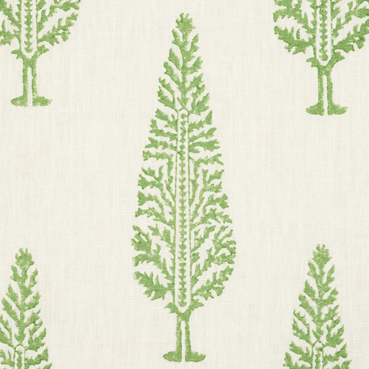 Schumacher 178511 Juniper Block Print Green fabric swatch