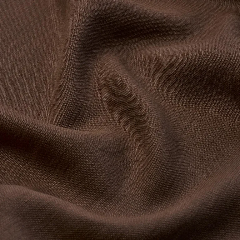 Schumacher 84959 Kai Linen Chocolate fabric swatch