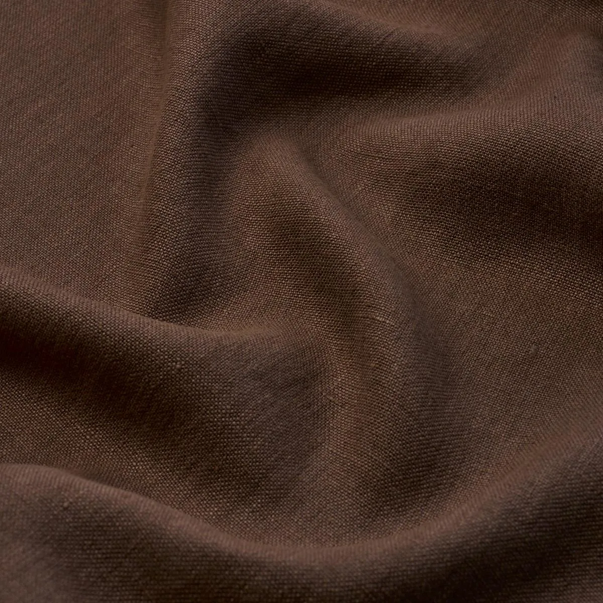 Schumacher 84959 Kai Linen Chocolate fabric swatch