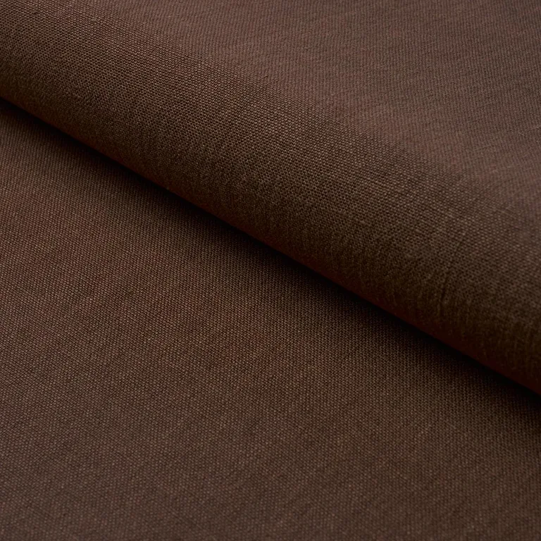 Schumacher 84959 Kai Linen Chocolate fabric swatch