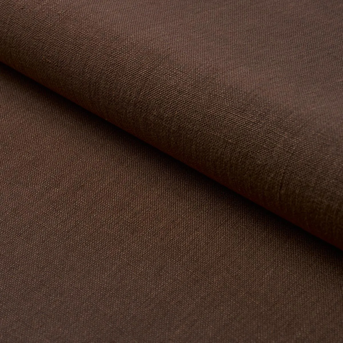Schumacher 84959 Kai Linen Chocolate fabric swatch