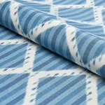 Schumacher 181290 Kai Striped Ikat Blue fabric swatch