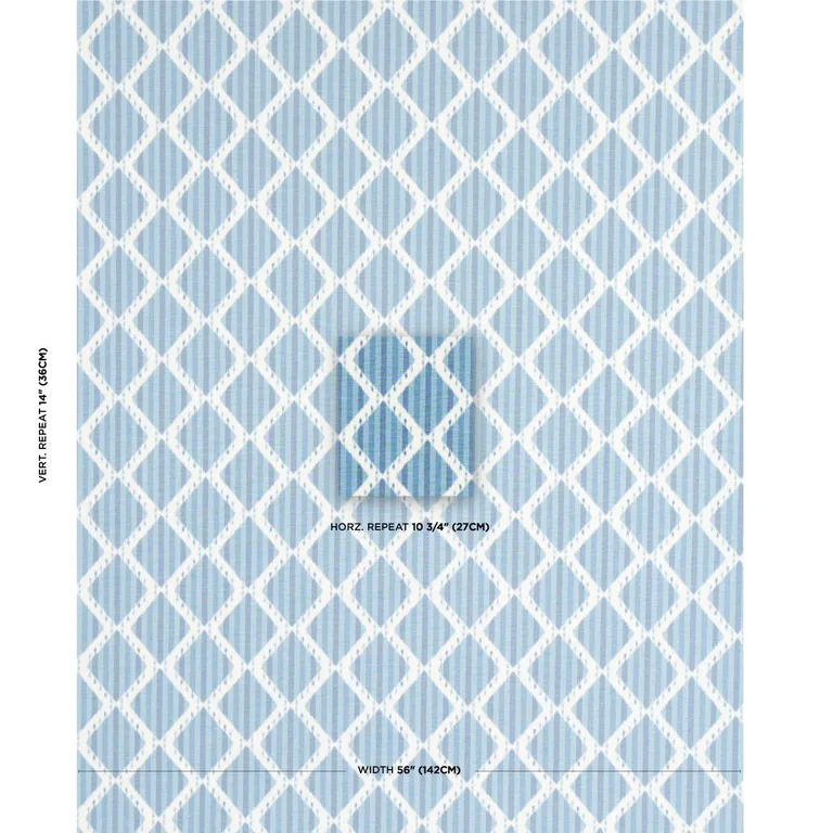 Schumacher 181290 Kai Striped Ikat Blue fabric swatch