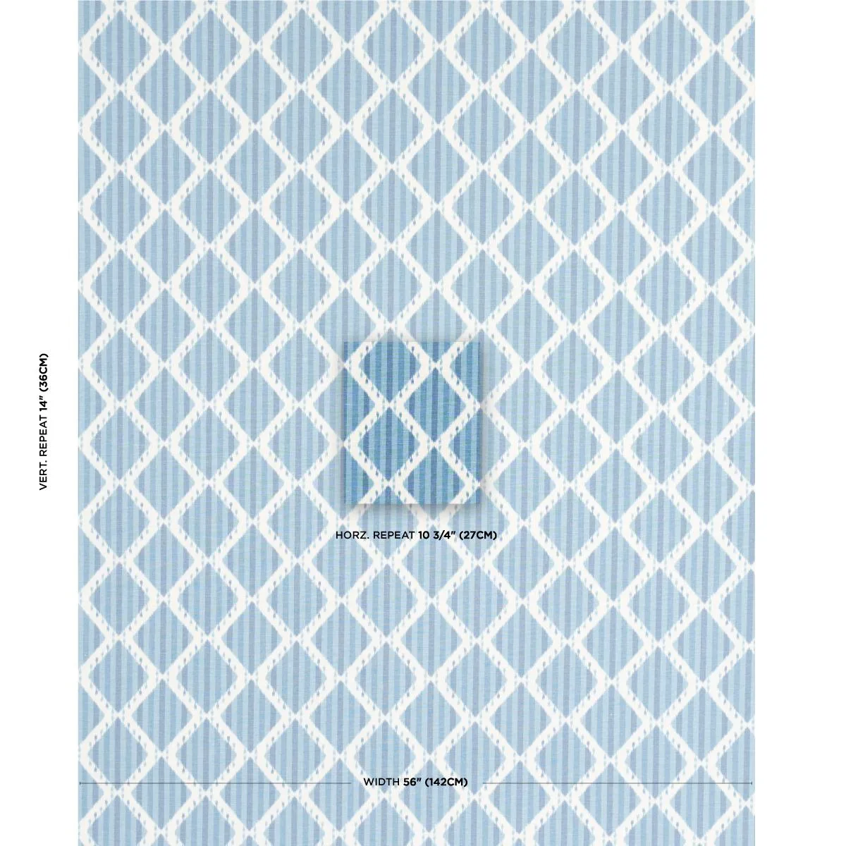 Schumacher 181290 Kai Striped Ikat Blue fabric swatch