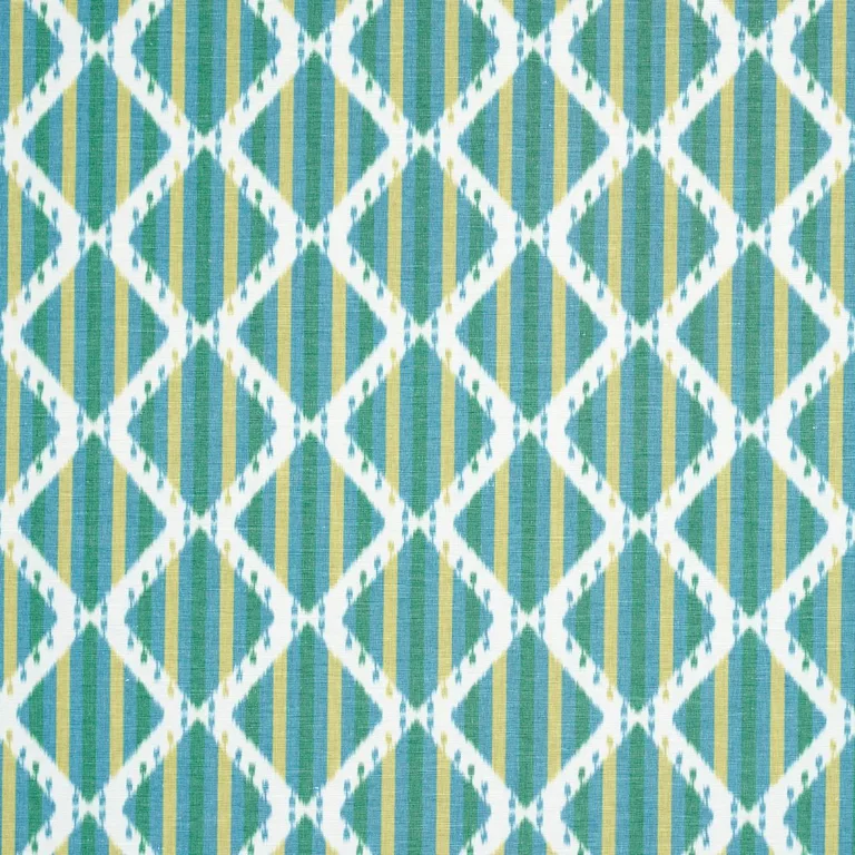 Schumacher 181291 Kai Striped Ikat Green fabric swatch